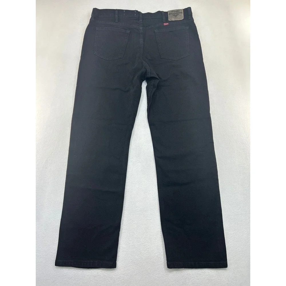 Wrangler Mens Regular Fit Straight Leg Flex Jeans Black 38x32 109TRGFCB